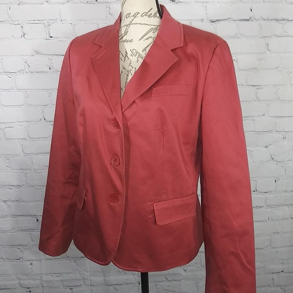 Talbots Jackets & Blazers - Talbots Sz 14 Cotton Stetch Blazer Lined Dark Pink